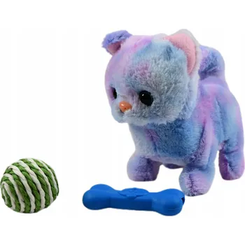 plyšák INTERAKTIVNÍ KOČKA NA BATERIE PLYŠOVÁ HRAČKA - KOČKA CHODÍ A HÝBE OCÁSKEM