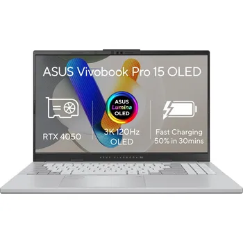 Notebook ASUS Vivobook Pro 15 OLED/N6506CU-OLED013X/U9-285H/15,6"/2880x1620/24GB/2TB SSD/RTX 4050/W11P/Silver