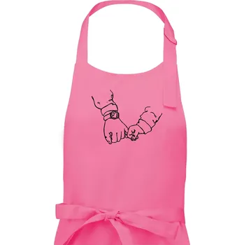 Kuchyňská zástěra Táta a syn ruce obrys - Pánská zástěra na vaření - Univerzální velikost ( Růžová )