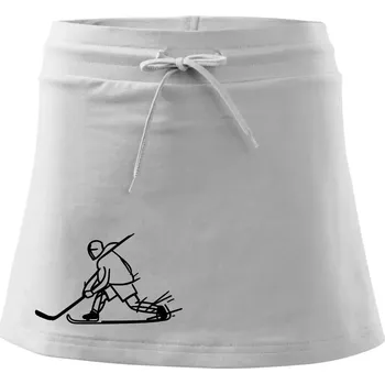 Dámská sukně Kreslený hokejista tučnou fixou - Sportovní sukně - two in one - M ( Bílá )