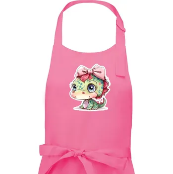 Kuchyňská zástěra Dračí holčička - Dámská zástěra na vaření - Univerzální velikost ( Růžová )
