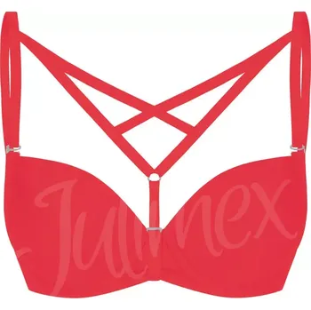 Podprsenka DEKOLTOVACÍ KŘÍŽOVÉ PÁSKY červená univerzální