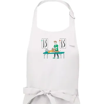 Kuchyňská zástěra Fyziologické zakřivení páteře - Dámská zástěra na vaření - Univerzální velikost ( Bílá )