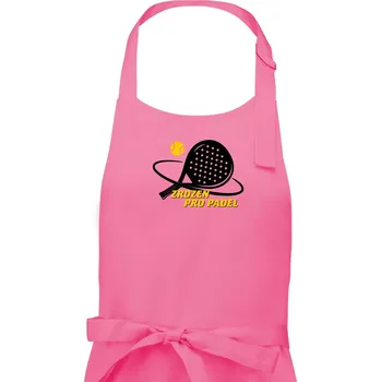 Kuchyňská zástěra Zrozen pro padel - Pánská zástěra na vaření - Univerzální velikost ( Růžová )