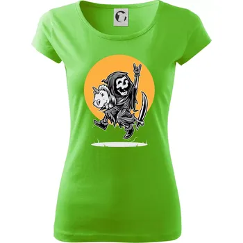 Dámské tričko Jednorozeč vs. smrtka - Dámské triko Pure - S ( Apple Green )