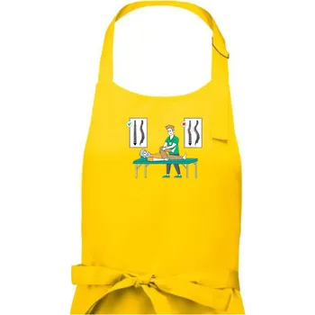 Kuchyňská zástěra Fyziologické zakřivení páteře - Pánská zástěra na vaření - Univerzální velikost ( Žlutá )