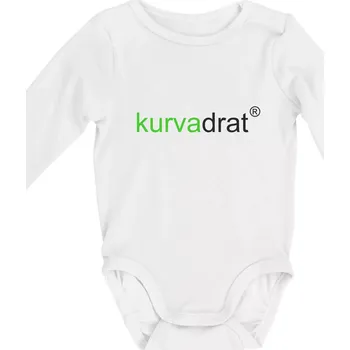 KurvaDrát - Body kojenecké s dlouhým rukávem - Dlouhý r. do 3 měs ( Bílá )