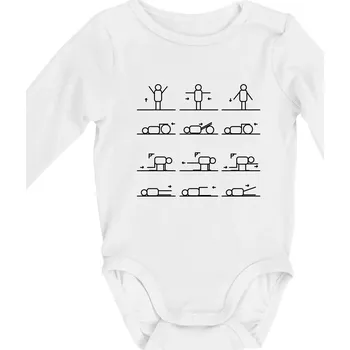 Kojenecký body Fyziologie cviky - Body kojenecké s dlouhým rukávem - Dlouhý r. do 3 měs ( Bílá )