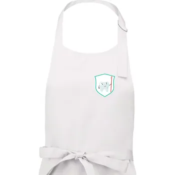 Kuchyňská zástěra Zoubek na prsu - zubní kartáček - Pánská zástěra na vaření - Univerzální velikost ( Bílá )