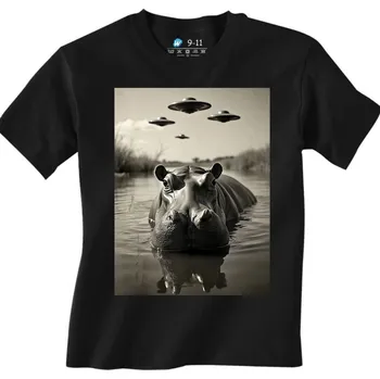 Chlapecké tričko Dětské tričko Únos Hrocha UFO (Velikost: 3-4, Barva: Černá)