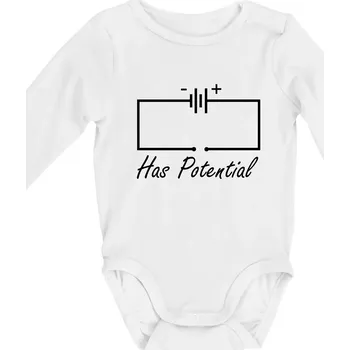 Kojenecký body Has potential - Body kojenecké s dlouhým rukávem - Dlouhý r. do 3 měs ( Bílá )