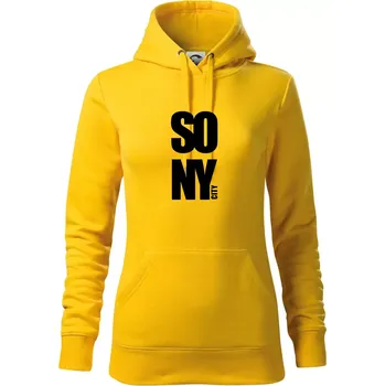 Dámská mikina SO NY city - Mikina dámská Cape s kapucí - 2XL ( Žlutá )