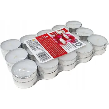 Svíčka Parafínová čajová svíčka bez vůně Admit 30 ks