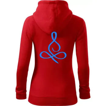 Dámská mikina Yoga - lotus modrý (Moňas) - Dámská mikina trendy zipper s kapucí - XS ( Červená )