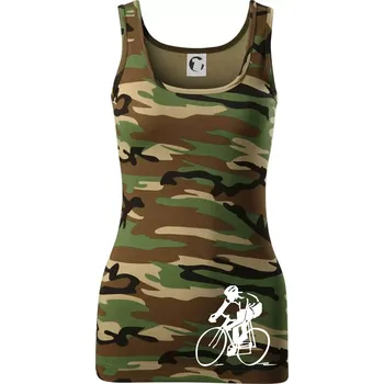 Dámské tričko Silniční cyklista - Dámské Maskáčové tílko - 2XL ( Hnědý maskáč )