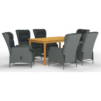 Zahradní sestava Zahradní nábytek z dřeva VidaXL, šedá souprava 7 ks