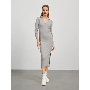 Dámské šaty Sinsay - Midi šaty s rozparkem - šedá - 2773X-9MM - 2773X-9MM-XXS-1