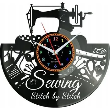 Hodiny Šicí Stroj Nástěnné Hodiny Vinylová Deska Moderní Dekorace Na Zeď