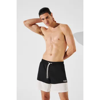 Pánské plavky PLAVKY KARL LAGERFELD COLORBLOCK MED BOARDSHORTS BLACK
