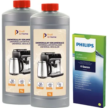 Příslušenství pro přípravu kávy Velký Odvápňovač pro kávovar 2 x 1L Odmašťovací tablety Philips CA6704