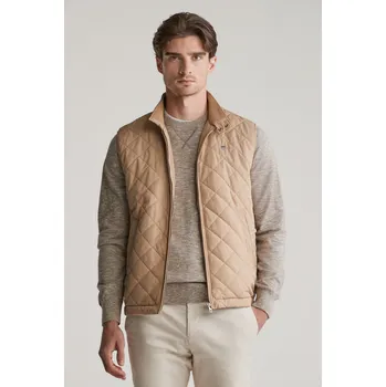 Pánská vesta VESTA GANT QUILTED WINDCHEATER VEST DARK KHAKI