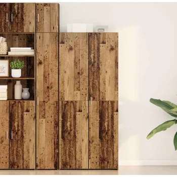 Komoda vidaXL Vysoký bufet 2 pcs Staré dřevo 80 x 42 x 185 cm [3365594]