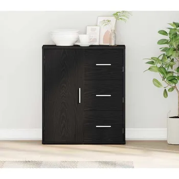 Příborník do zásuvky vidaXL Servírovací skříň Černý dub 60 x 31 x 70 cm kompozitní dřevo [871407]