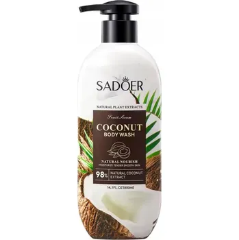 Koupelová kosmetika SADOER Jemný peelingový sprchový gel na celé tělo KOKOSOVÝ 400ml