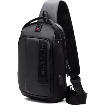 Arctic Hunter batoh přes rameno s USB Nieves Černý 5L