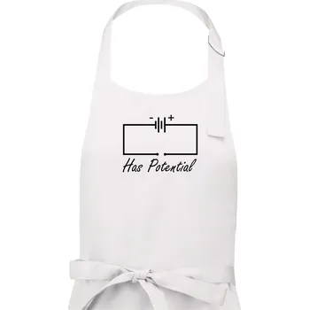 Kuchyňská zástěra Has potential - Dámská zástěra na vaření - Univerzální velikost ( Bílá )