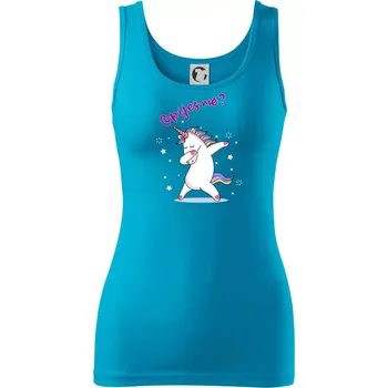 Dámské tričko Jednorožec Opiješ mě? - Dámské tílko - M ( Světlý tyrkys )