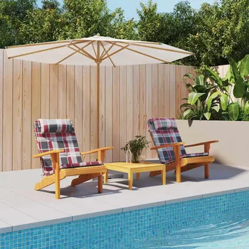 Podsedák vidaXL Polštář na židli 2 pcs Vzor červená kostka 58 x 77 x 4.5 cm [361843]