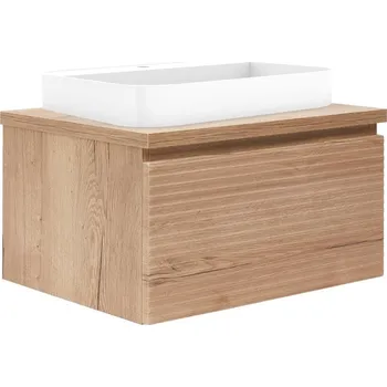 Koupelnový nábytek Naturel Koupelnová skříňka s umyvadlem a krycí deskou Naturel Savona 98x43x44,8 cm dub Halifax mat SAVONA100DHDU SAVONA100DHDU