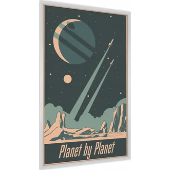 Obraz Plakát PLANETY Vesmír Nápisy Vintage Styl 60x80