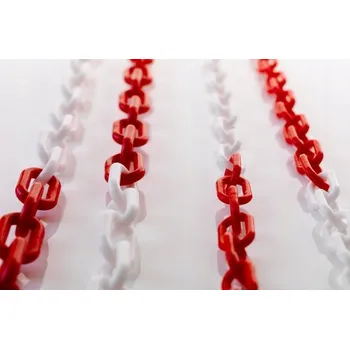 Řetěz Plastový řetěz bílo-červený 6 mm