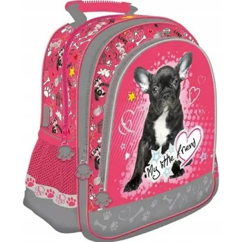 Školní batoh Školní batoh vícekomorový My little friend St. Majewski odstíny šedé a stříbrné, růžová, vícebarevný 12 l