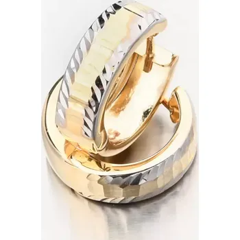 Náušnice Dámské náušnice zlato mix 585 kruhy s gravírováním PKL22-059