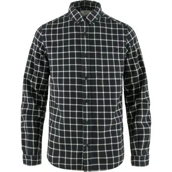 Pánské oblečení pánská košile s dlouhým rukávem FJÄLLRÄVEN Övik Flannel Shirt M Dark Navy-Chalk White - M