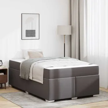 Postel vidaXL Rám postele s matrací Šedá 120 x 190 cm textil [3399232]