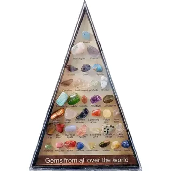 Obraz Krabička 36 ks přírodních leštěných minerálů Drahokamy z celého světa Vzorky minerálních kamenů 4–8 mm Edukativní sběratelská sada