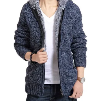 Pánský svetr Pánský chlupatý svetr F209 tmavě modrá M