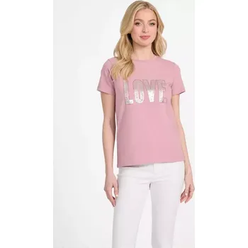 Dámské tričko GUESS dámské tričko Eco Crewneck růžová XXL