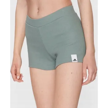 Dámské kraťasy Adidas Sportovní šortky Lounge Rib Booty Shorts Zelená Fitted Fi vel. L