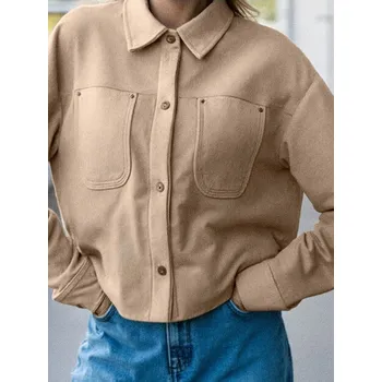 Sinsay - Bunda z umělého semiše - béžová - 078FJ-02X - 078FJ-02X-L