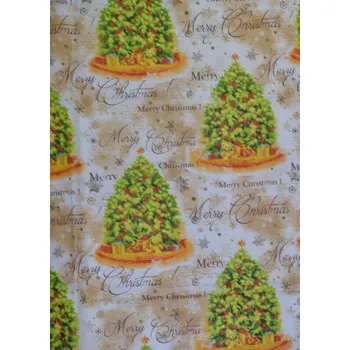 Bavlněná látka vánoční šíře 160cm - stromek (50cm)