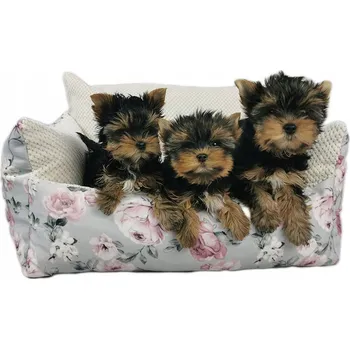 Pelíšek pro psa Pelíšek GAJA (Růžové kytičky) hnědý, Cukroví, 90x70