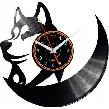 Hodiny VLK HODINY NÁSTĚNNÉ VINYLOVÁ DESKA PRO NI PRO NĚJ PAMÁTKA DÁREK NAROZENINY