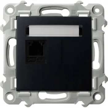 Elektrická zásuvka SZAFIR Telefonní zásuvka jednoduchá černá metalíza GPT-1Z/m/33