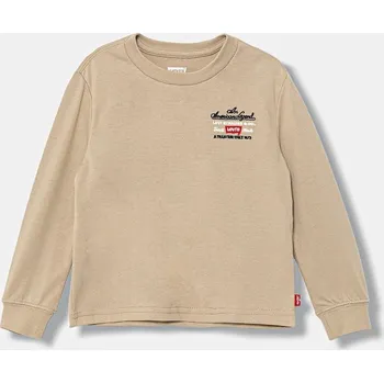 Chlapecké tričko Dětské tričko s dlouhým rukávem Levi's LEGENDARY LS TEE béžová barva, s aplikací, 8EN715 80X, vel. 104