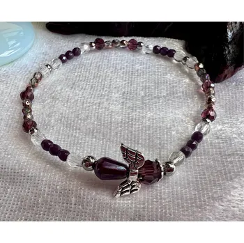 Náramek Alada beauty Náramek Exclusive s andílkem hnědofialový, andílek III.